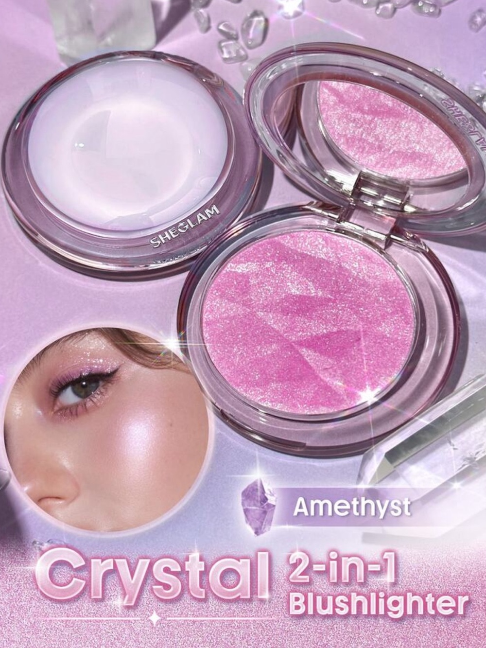 SHEGLAM Crystal Intentions High Vibration Blushlighter-Amethyst 2-In-1 Blush